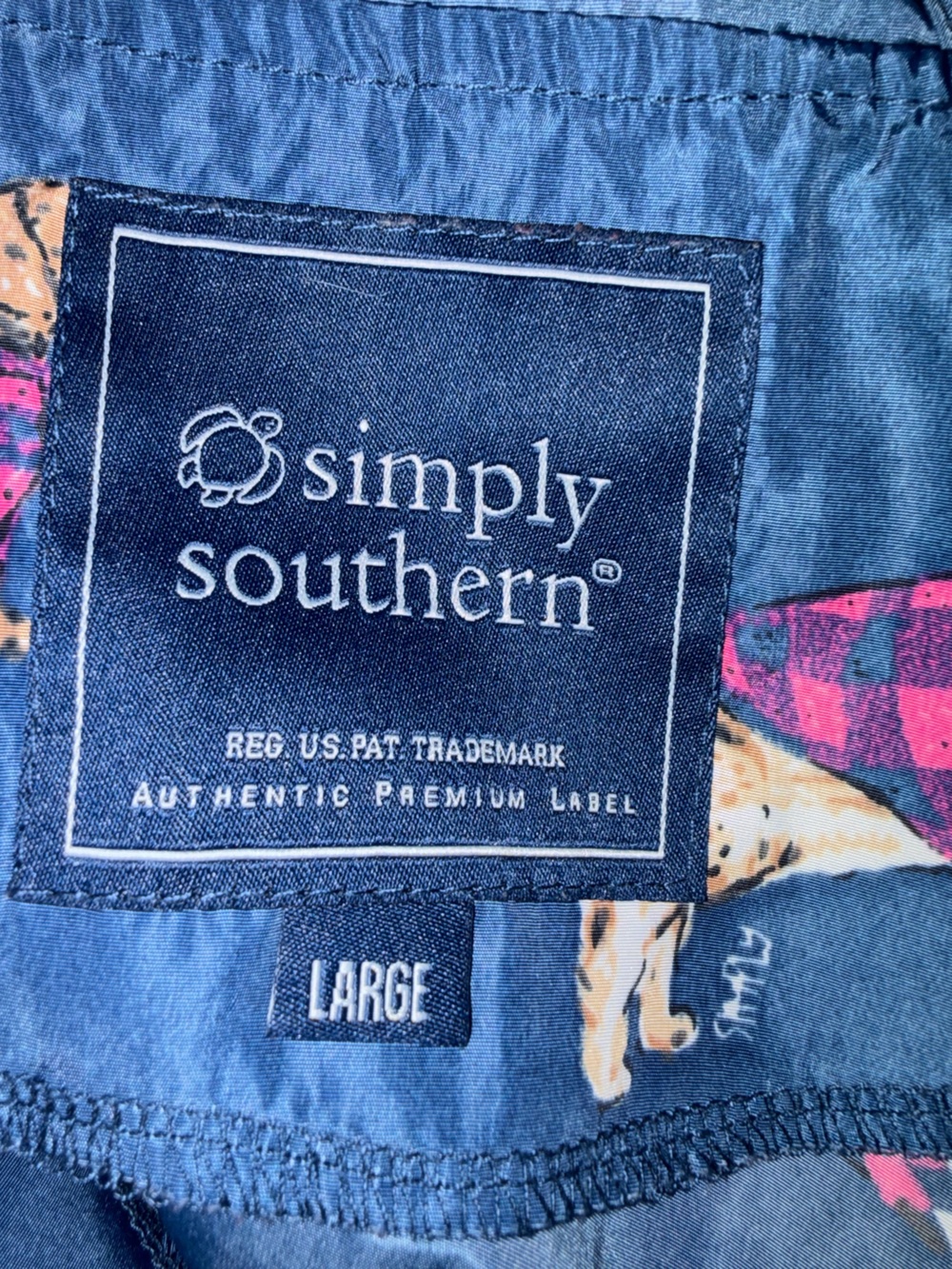 Simply Southern Navy Dog Print Jacket with Pink Accents - Picture 8 of 8